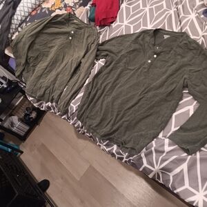 Men's Green Henley Shirt By Amazon Essentials Size Xl